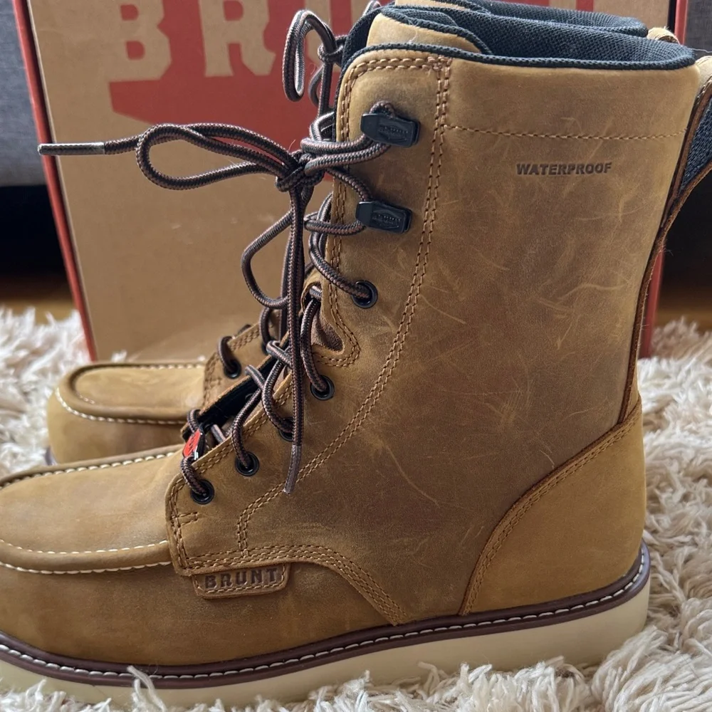 NWOT Brunt Men's The Marin 8” Waterproof (Comp toe) Brown Work Boots 10.5 - Picture 6 of 16